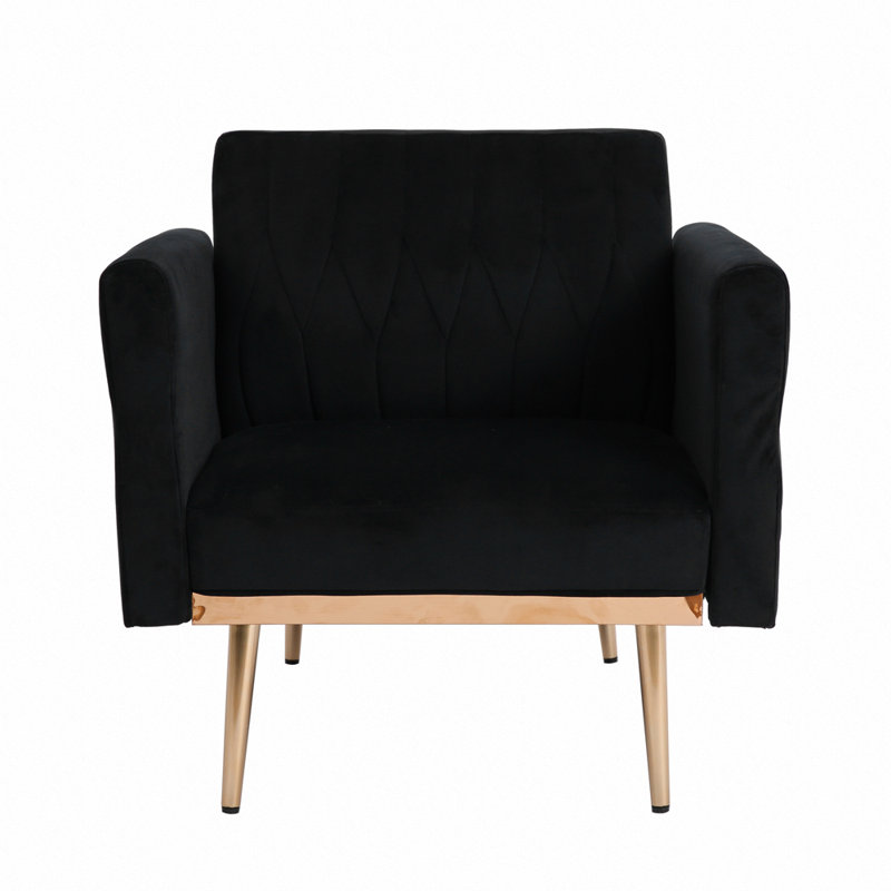 Mercer41 Queshaun Velvet Chair And A Half with Ottoman Wayfair